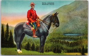 VINTAGE POSTCARD ROYAL CANADIAN MOUNTED POLICE OFFICER ON HORSEBACK BY S.D.C.