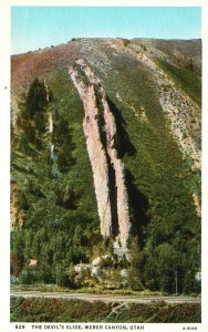 Vintage Postcard Devil's Slide Beautiful Scenic Attractions Weber Canyon Utah UT 