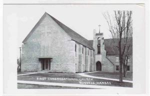 First Congregational Church Russell Kansas 1960s RPPC Real Photo postcard