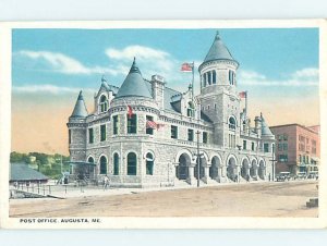 W-border POST OFFICE SCENE Augusta Maine ME AF1098