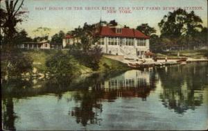 New York City Boat House Bronx River Near West Farms Subway Station Postcard