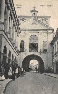 WILNA VILNIUS LITHUANIA OSTRA BRAMA CHURCH WW1 MILITARY FELDPOST POSTCARD 1917