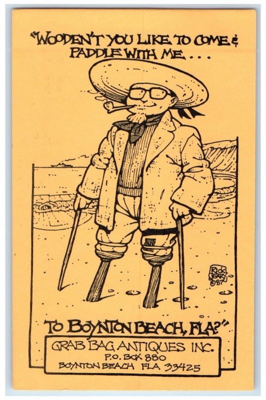 c1940 Grab Bag Antiques Wooden't You Like Come Boynton Beach Florida FL Postcard