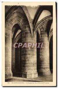 Old Postcard Mont Saint Michel Gros Filiers The Crypt