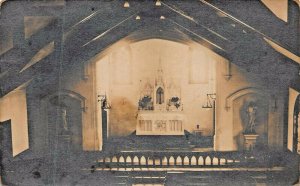 INTERIOR OF UNIDENTIFIED CHURCH~1910s REAL PHOTO POSTCARD