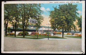 Vintage Postcard 1919 Hotel Geneva, Lake Geneva, Wisconsin WI