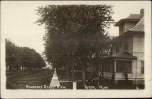 Byron MN Residence Street View c1910 Real Photo Postcard