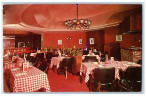 c1950 The Lamp Post Hotel Restaurant Chandelier Inside Setting Boise ID Postcard