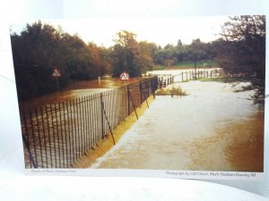 Flood at Much Hadham Ford Hertfordshire Large Vintage Postcard