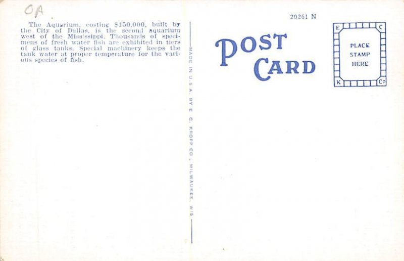 The Aquarium Centennial Exposition - Dallas, Texas TX