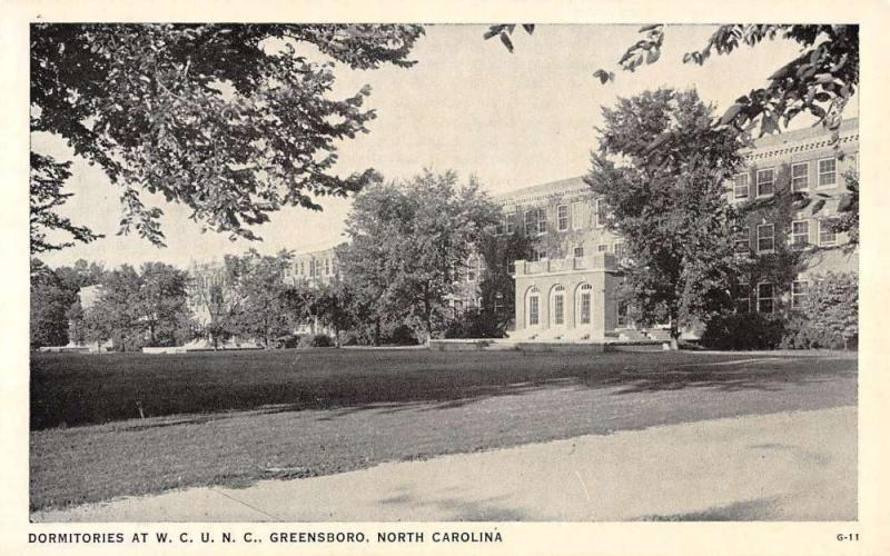 Greensboro North Carolina University Dorms Antique Postcard K94293