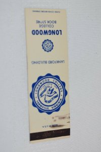 Longwood College Bookstore Farmville Virginia 20 Strike Matchbook Cover