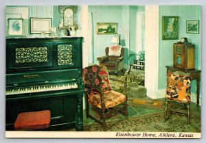 Eisenhower Home Abilene Kansas Vintage Unposted Postcard Piano