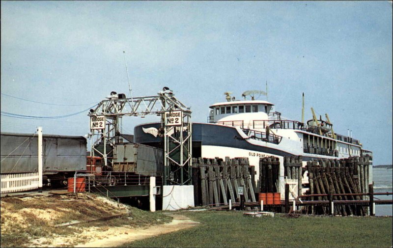 Norfolk Virginia VA Little Creek Auto Ferry Boat Ship Vintage Postcard