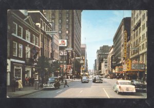 CLEVELAND OHIO DOWNTOWN PLAYHOUSE SQUARE STREET SCENE OLD CARS VINTAGE POSTCARD