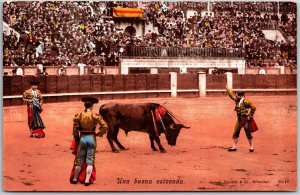 Una Buena Estocada Bull Fighting Arena J. Ferrary & Co. Gibraltar Postcard
