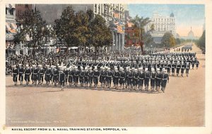 Naval Escort from US Naval Training Station Norfolk, VA., USA Military Band U...