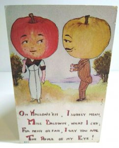 Halloween Fantasy Postcard Big Apple Head Goblins Series 862 MHS FA Owen Unused