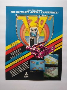 Atari 720 Arcade FLYER Original Retro Video Game 1986 Skateboard Art Print Sheet