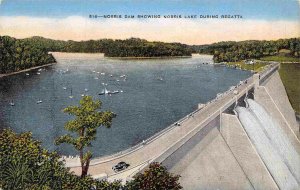 Norris Dam Lake Regatta Norris Tennessee 1947 linen postcard