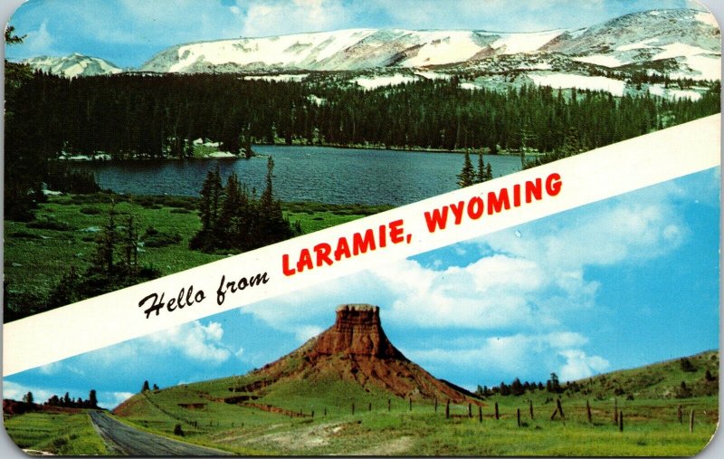 Wyoming WY Laramie Hello Postcard Old Vintage Card View Standard Souvenir Postal 