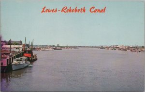 Postcard Canal Lewes Rehoboth Delaware DE