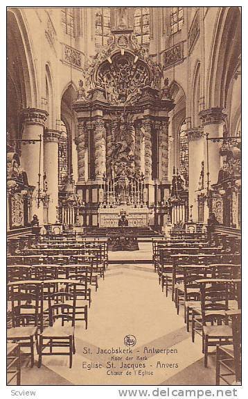 Interior, Eglise St. Jacques, Anvers (Antwerp), Belgium, 1900-1910s