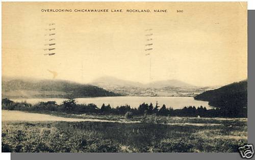 Rockland, Maine/ME Postcard, Overlooking Chickawaukee Lake, 1936!