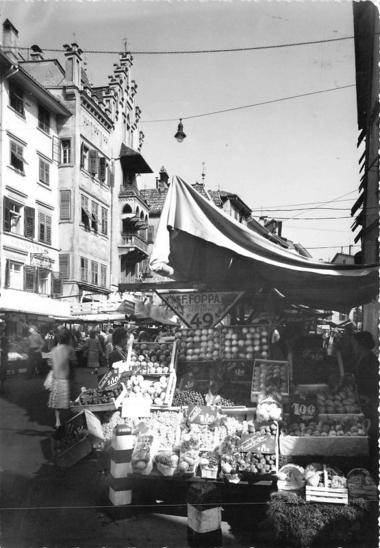 Lot148 italy real photo bolzano bozen piazza delle erbe fruit sellers