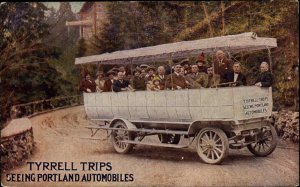 Portland Oregon OR Tour Bus Tyrell Trips EARLY BUS c1910 Postcard