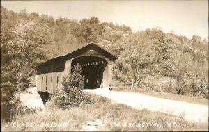 West Arlington VT Covered Bridge Real Photo Postcard