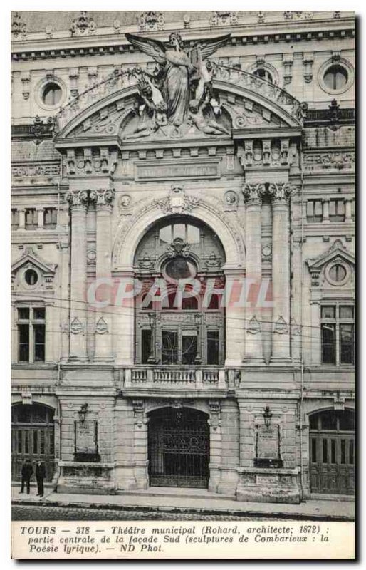 Postcard Old Town Theater Tours central part of the South façade