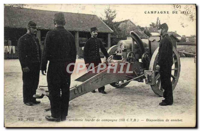 Old Postcard From 1914 Campaign Army Artillery Campaign combat Layout