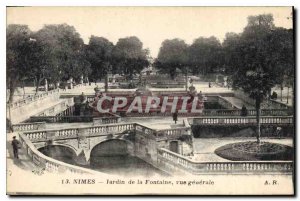 Postcard Old Nimes Fountain Gardens General view