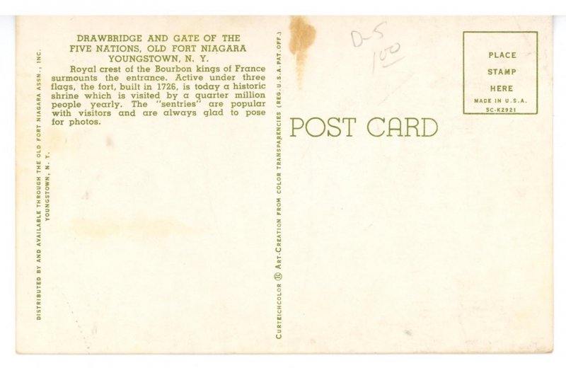 NY - Youngstown. Old Fort Niagara, Drawbridge & Gate