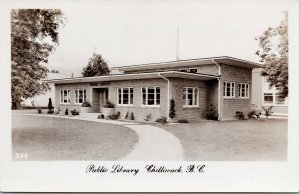 Public Library Chilliwack BC Fraser Valley Unused Real Photo Postcard F80