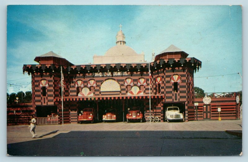 Postcard Puerto Rico Ponce Greetings c1950s View Fire House Department X2