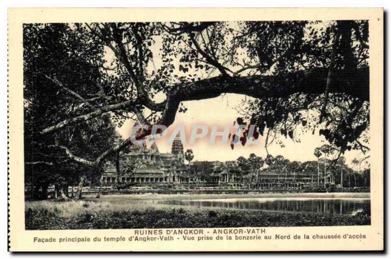 Old Postcard Cambodia Ruins of Angkor Vath Temple