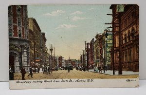 Albany New York Broadway Looking North from State St., 1908 Postcard B18