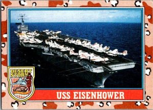 Military 1991 Topps Dessert Storm Card USS Eisenhower Aircraft Carrier sk21333