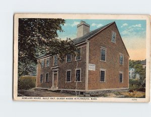 Postcard Howland House, Oldest House In Plymouth, Massachusetts