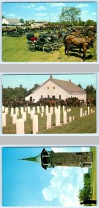 3 Postcards KITCHENER-WATERLOO Ontario Canada ~ MENNONITE MEETING HOUSE Cemetery