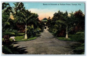 1914 Scene In Grounds At Ballast Point Tampa Florida FL Posted Trees Postcard