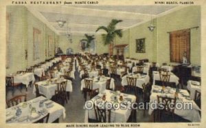 Miami Beach, FL USA Fassa Restaurant from Monte Carlo Unused 