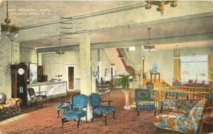 Postcard 1945 New Jersey Atlantic City Richmond Hotel Interior Teich 22-13840