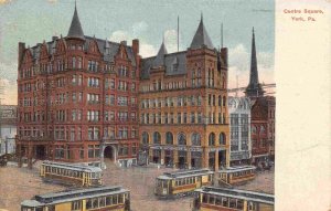 Centre Square Streetcars York Pennsylvania 1908 postcard