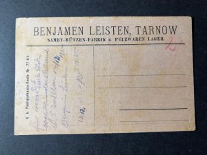 Mint Poland Postcard Benjamen Leisten Tarnow Pelzwaren Judaica