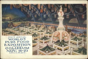 Chicao IL World's Pure Food Expo Coliseum c1910 Postcard