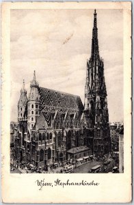 VINTAGE POSTCARD SCENE AT STEPHAN'S CHURCH VIENNA AUSTRIA POSTED MUNICH 1939
