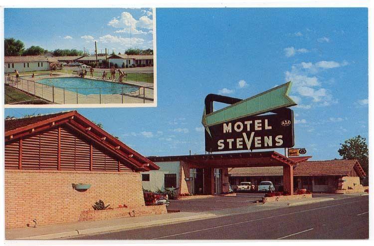 (2) Diff. Carlsbad, New Mexico, Views of Motel Stevens & Silver Spur Restaurant